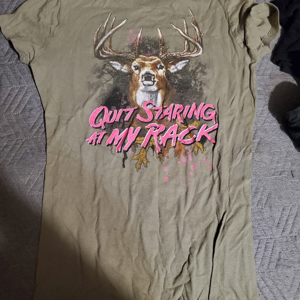 Don't Stare At My Rack Fitted Short Sleeve T shirt